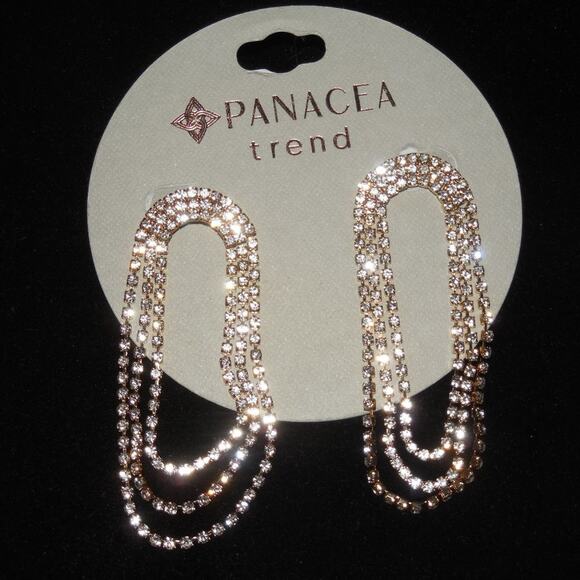 Panacea Disco Homecoming Prom New Years Eve  Pave Baubles Chandelier Earrings - Picture 1 of 5